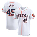 Johmsee H.Astros #45 Tatsuya Imai Player White Limited Elite Home Stitched Jerseys
