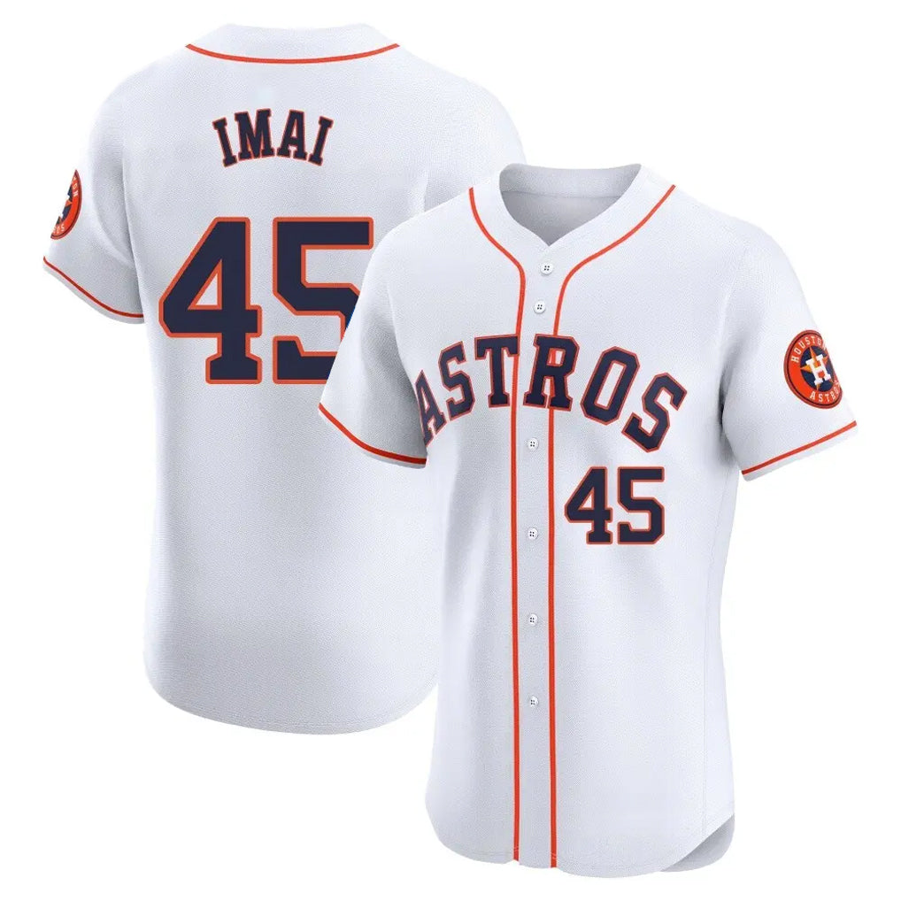 Johmsee H.Astros #45 Tatsuya Imai Player White Limited Elite Home Stitched Jerseys