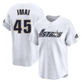 Johmsee H.Astros #45 Tatsuya Imai Player White Throwback Cooperstown Collection Limited Stitched Jerseys