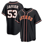 Johmsee H.Astros #53 Cristian Javier Player Black Fashion Out Home Game Stitched Jerseys