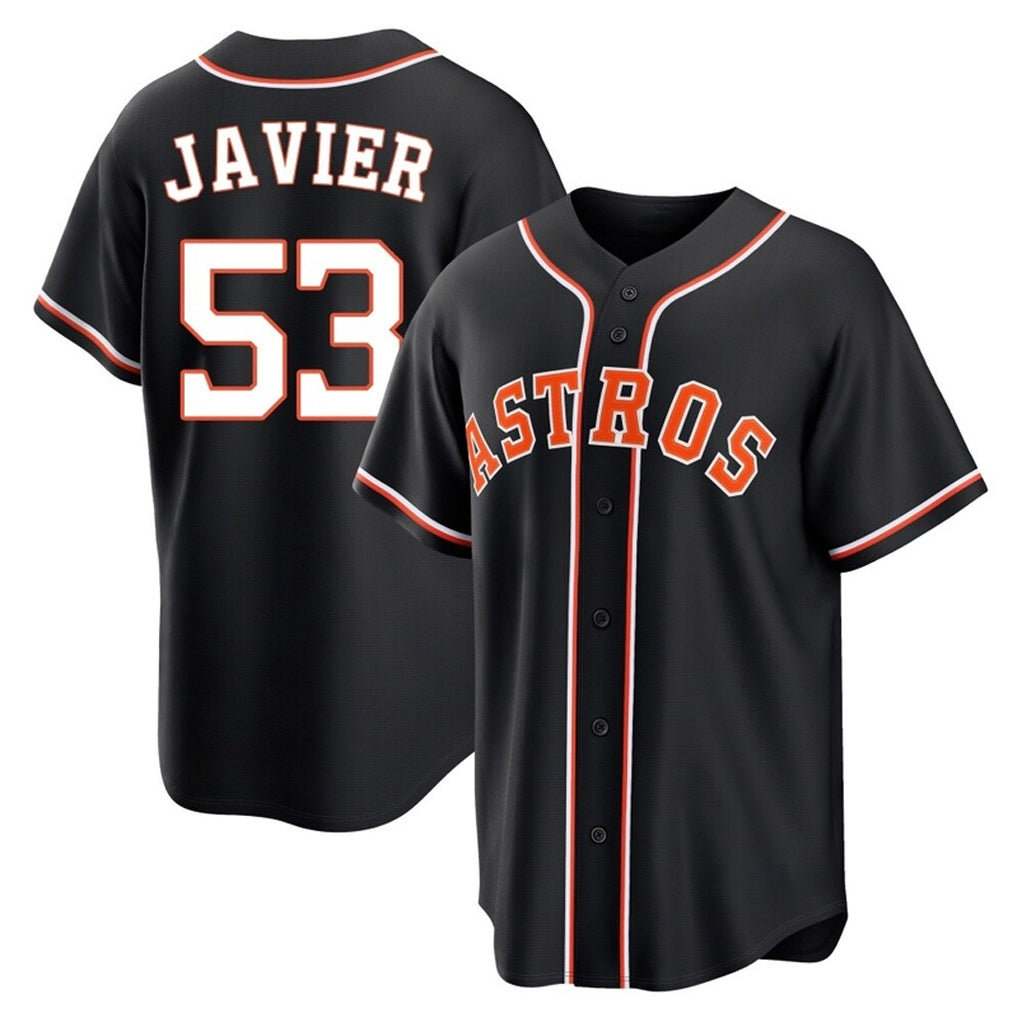 Johmsee H.Astros #53 Cristian Javier Player Black Fashion Out Home Game Stitched Jerseys