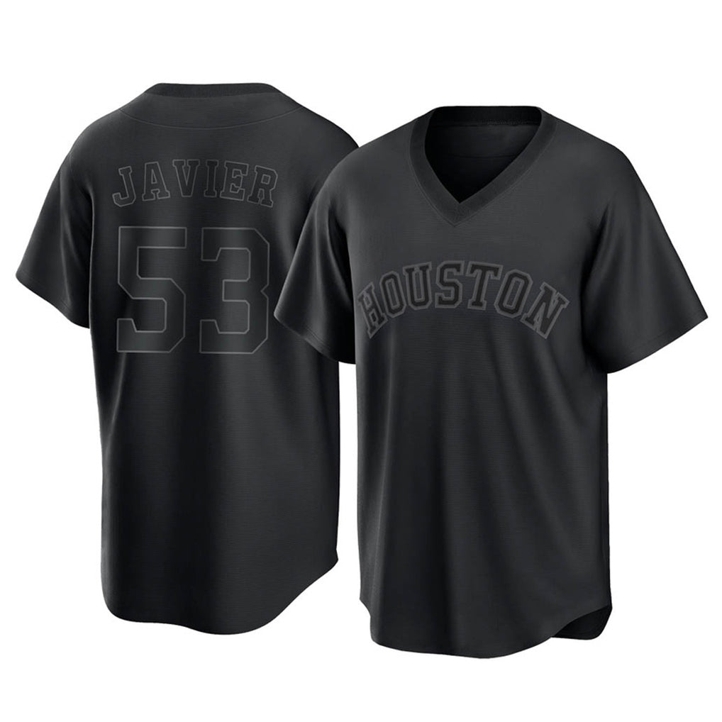 Johmsee H.Astros #53 Cristian Javier Player Black Fashion T-shirt Home Game Stitched Jerseys