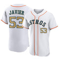 Johmsee H.Astros #53 Cristian Javier Player Gold Collection Limited Elite Home Stitched Jerseys