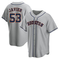Johmsee H.Astros #53 Cristian Javier Player Gray Home Game Stitched Jerseys