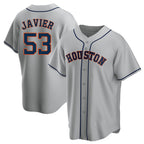 Johmsee H.Astros #53 Cristian Javier Player Gray Home Game Stitched Jerseys