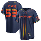 Johmsee H.Astros #53 Cristian Javier Player Navy City Connect Home Game Stitched Jerseys