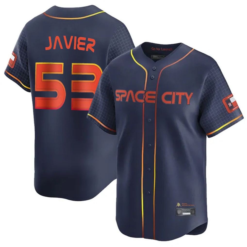 Johmsee H.Astros #53 Cristian Javier Player Navy City Connect Home Limited Stitched Jerseys