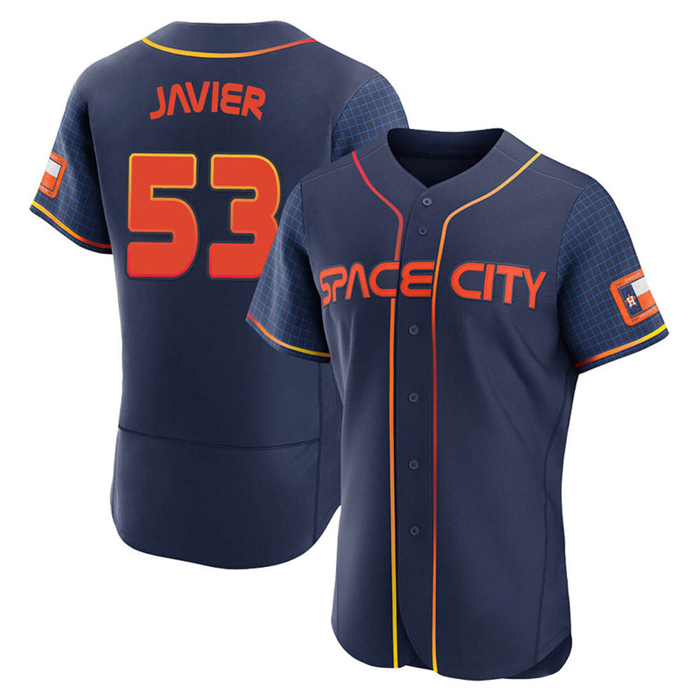 Johmsee H.Astros #53 Cristian Javier Player Navy City Connect Limited Elite Home Stitched Jerseys
