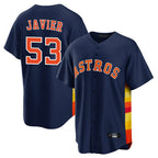 Johmsee H.Astros #53 Cristian Javier Player Navy Home Game Stitched Jerseys
