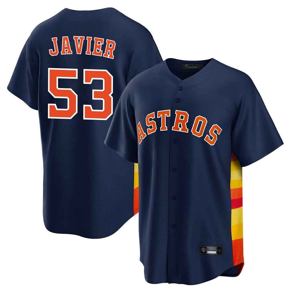 Johmsee H.Astros #53 Cristian Javier Player Navy Home Game Stitched Jerseys