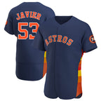 Johmsee H.Astros #53 Cristian Javier Player Navy Home Limited Elite Stitched Jerseys