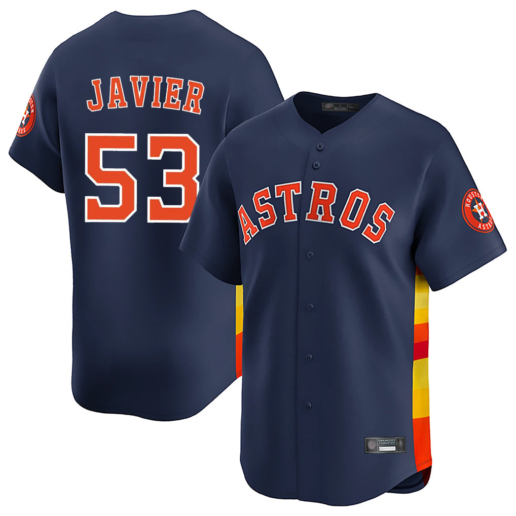 Johmsee H.Astros #53 Cristian Javier Player Navy Home Limited Stitched Jerseys