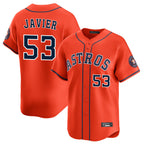 Johmsee H.Astros #53 Cristian Javier Player Orange Home Limited Stitched Jerseys