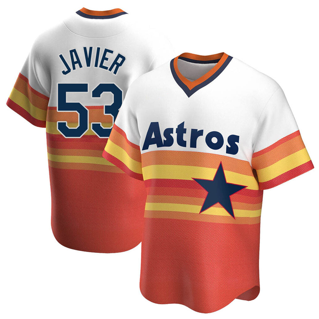 Johmsee H.Astros #53 Cristian Javier Player Rainbow Cooperstown Collection T-shirt Stitched Jerseys