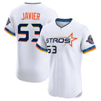 Johmsee H.Astros #53 Cristian Javier Player White City Connect Limited Elite Home Stitched Jerseys