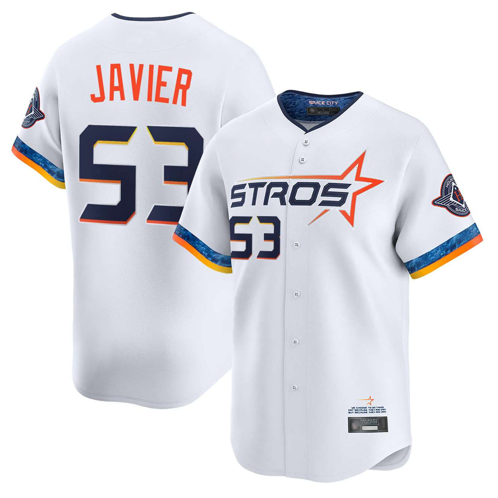 Johmsee H.Astros #53 Cristian Javier Player White City Connect Limited Home Stitched Jerseys