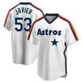 Johmsee H.Astros #53 Cristian Javier Player White Cooperstown Collection T-shirt Stitched Jerseys