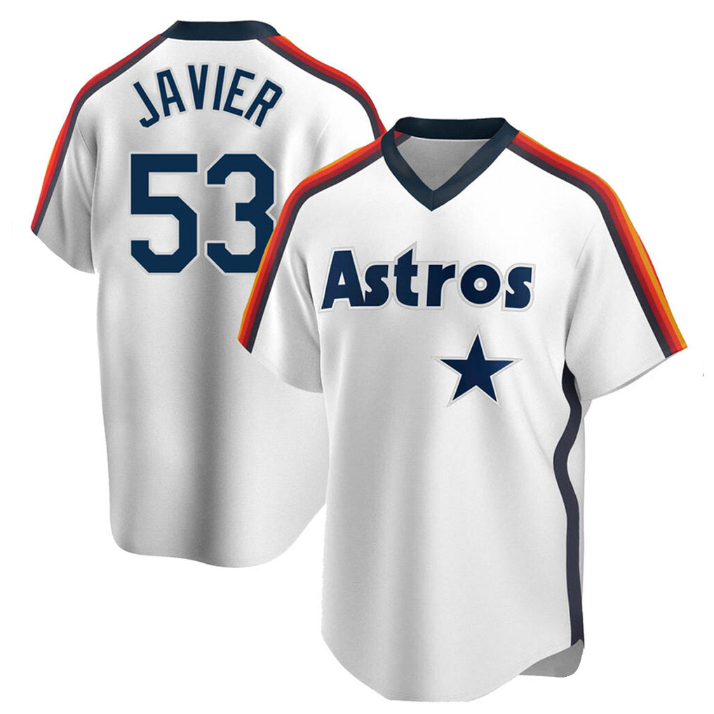 Johmsee H.Astros #53 Cristian Javier Player White Cooperstown Collection T-shirt Stitched Jerseys