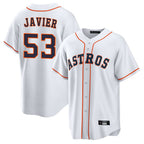 Johmsee H.Astros #53 Cristian Javier Player White Home Game Stitched Jerseys