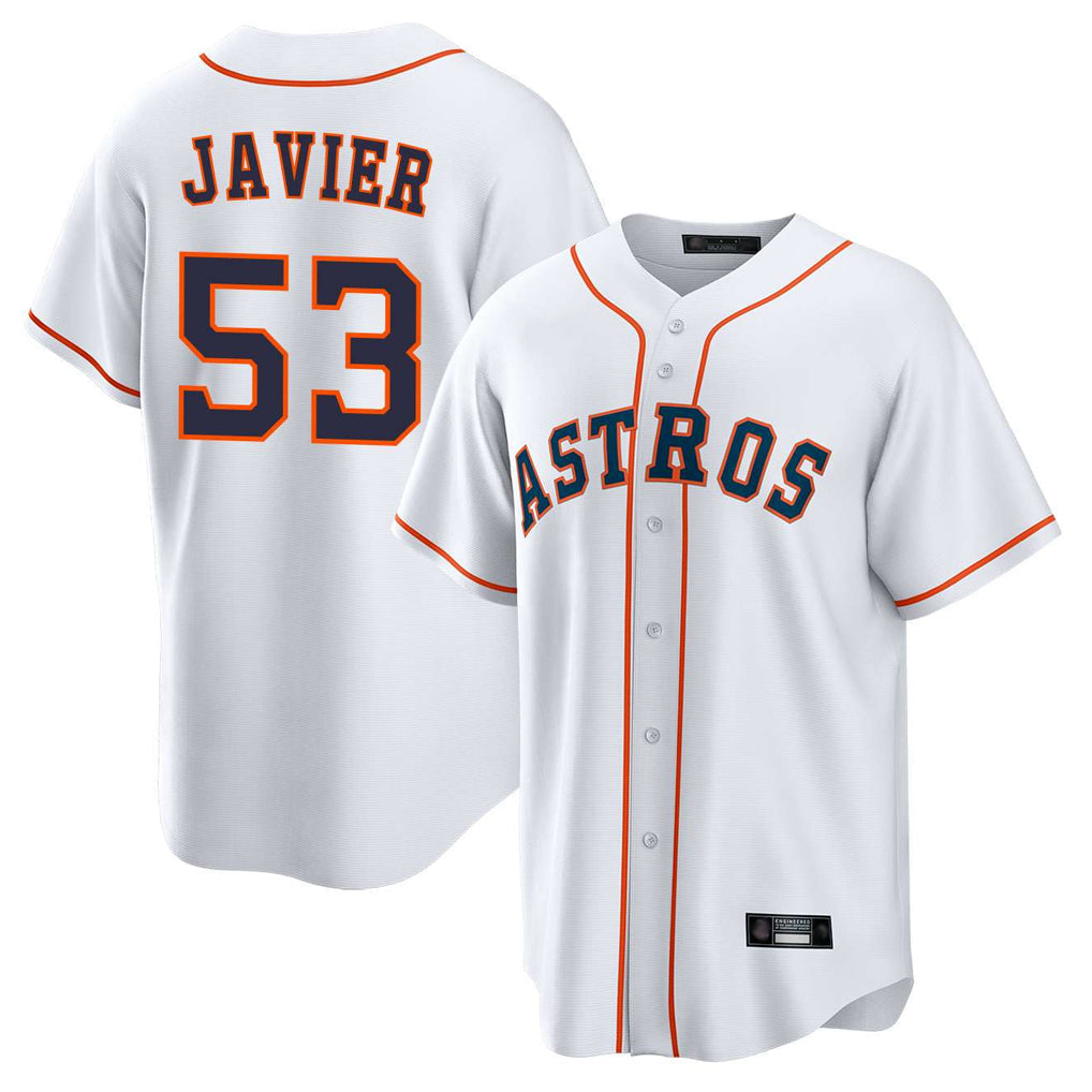 Johmsee H.Astros #53 Cristian Javier Player White Home Game Stitched Jerseys