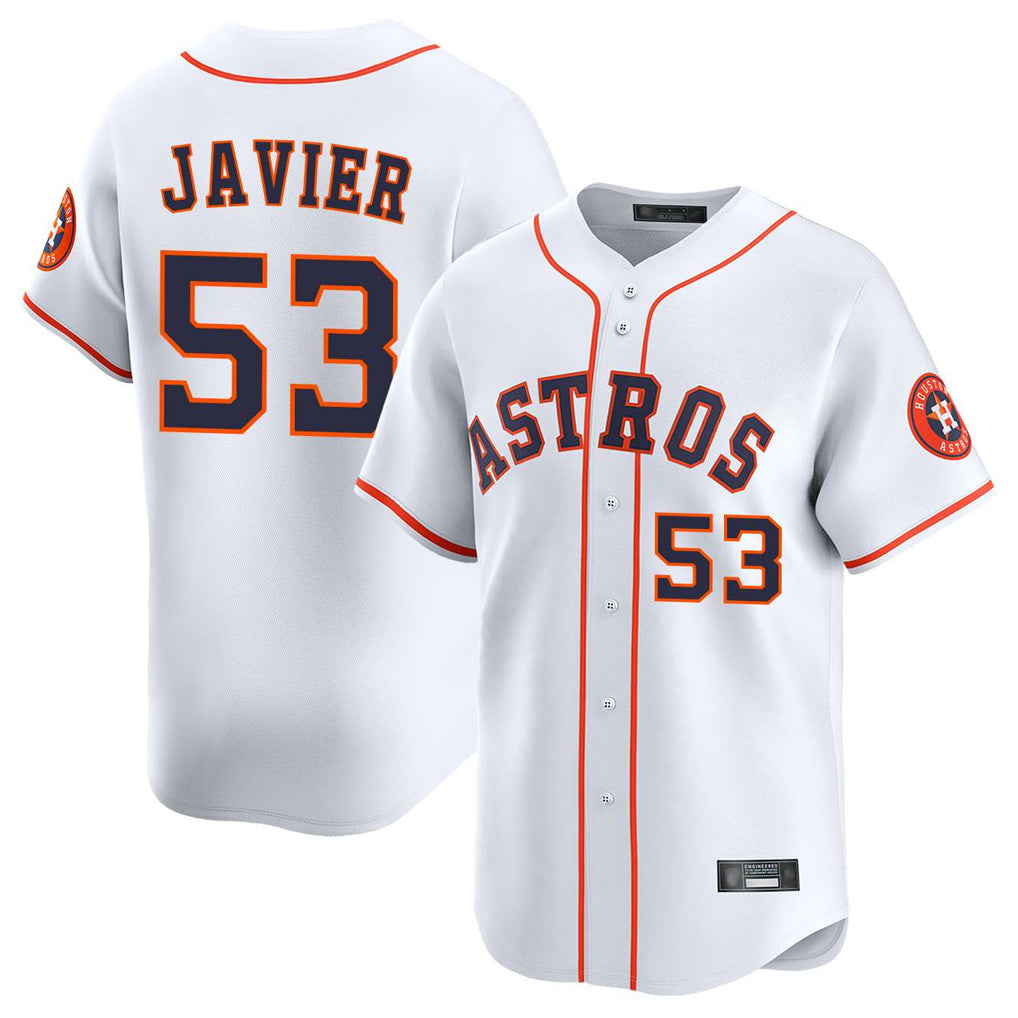 Johmsee H.Astros #53 Cristian Javier Player White Home Limited Stitched Jerseys