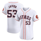 Johmsee H.Astros #53 Cristian Javier Player White Limited Elite Home Stitched Jerseys
