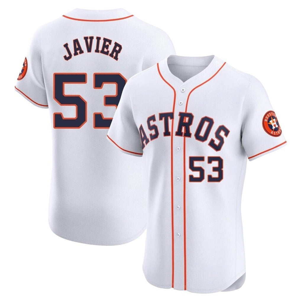 Johmsee H.Astros #53 Cristian Javier Player White Limited Elite Home Stitched Jerseys