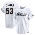 Johmsee H.Astros #53 Cristian Javier Player White Throwback Cooperstown Collection Limited Stitched Jerseys