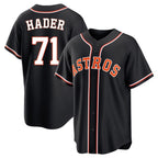 Johmsee H.Astros #71 Josh Hader Player Black Fashion Out Home Game Stitched Jerseys