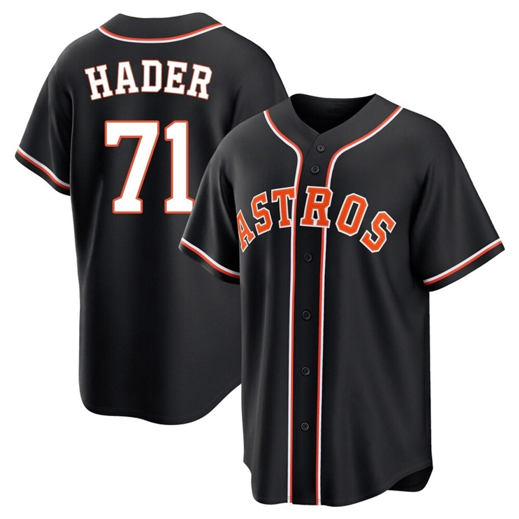Johmsee H.Astros #71 Josh Hader Player Black Fashion Out Home Game Stitched Jerseys