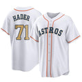 Johmsee H.Astros #71 Josh Hader Player Gold Collection Game Home Stitched Jerseys