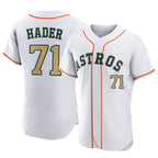 Johmsee H.Astros #71 Josh Hader Player Gold Collection Limited Elite Home Stitched Jerseys