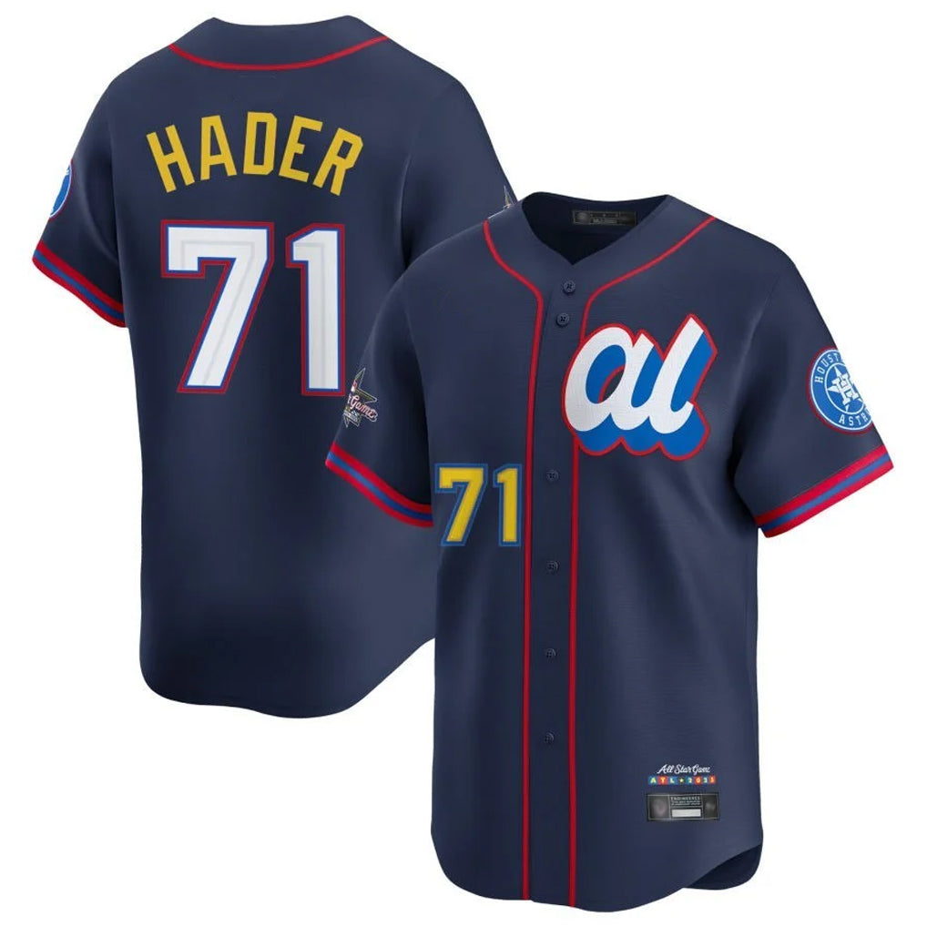 Johmsee H.Astros #71 Josh Hader Player Navy American League All-Star Game Limited Stitched Jerseys