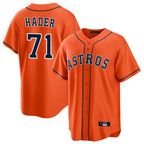 Johmsee H.Astros #71 Josh Hader Player Orange Home Game Stitched Jerseys