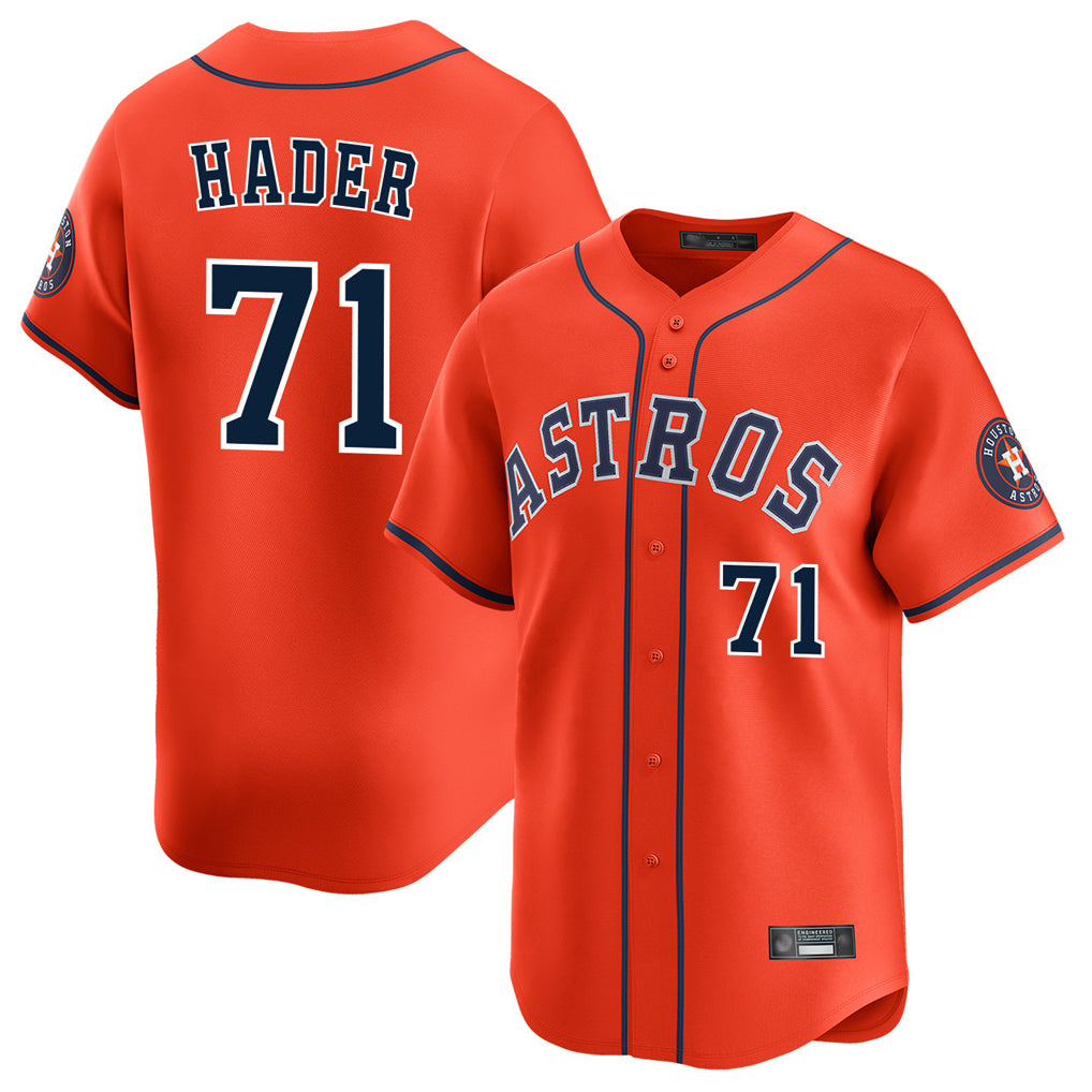 Johmsee H.Astros #71 Josh Hader Player Orange Home Limited Stitched Jerseys