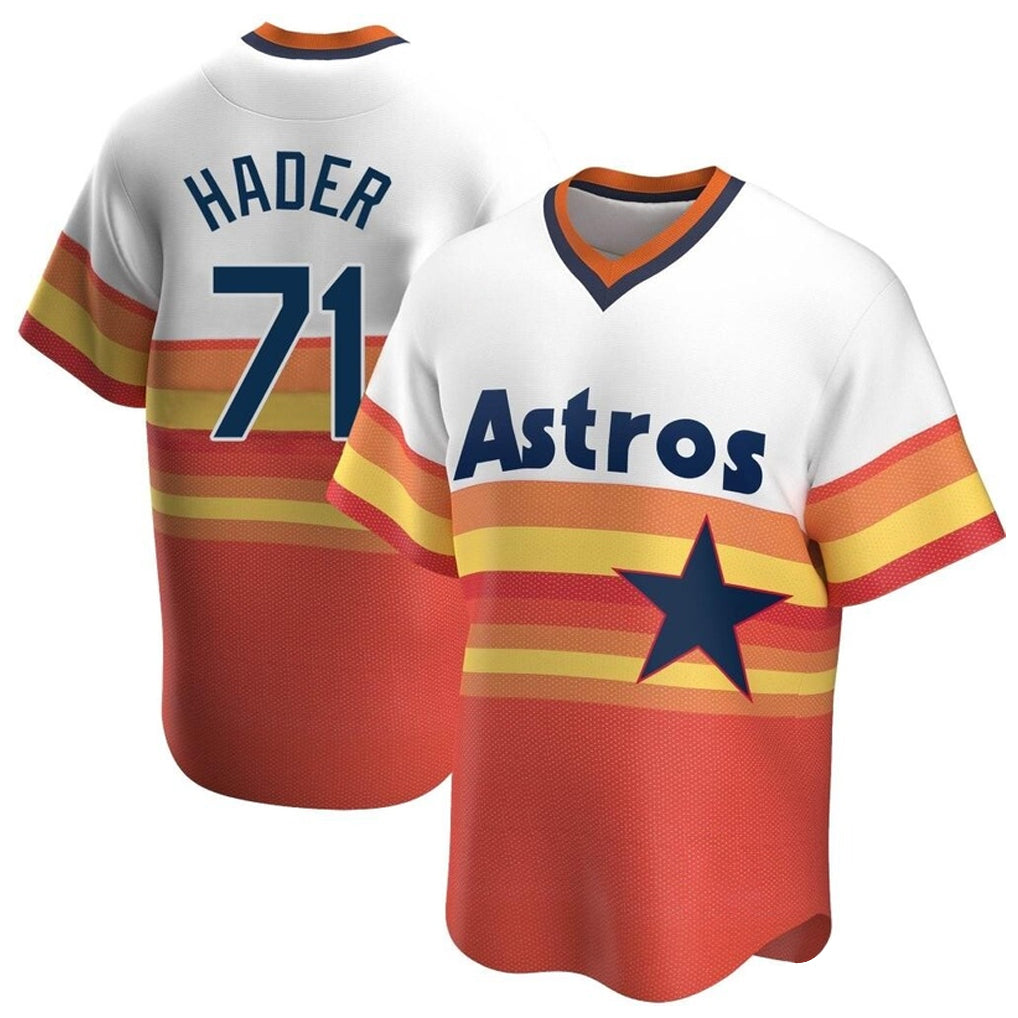 Johmsee H.Astros #71 Josh Hader Player Rainbow Cooperstown Collection T-shirt Stitched Jerseys