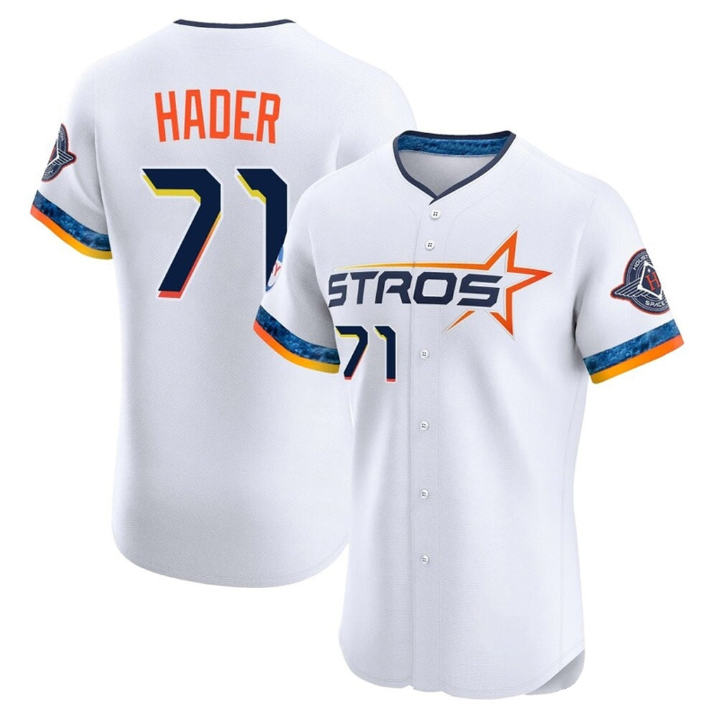 Johmsee H.Astros #71 Josh Hader Player White City Connect Limited Elite Home Stitched Jerseys