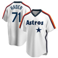 Johmsee H.Astros #71 Josh Hader Player White Cooperstown Collection T-shirt Stitched Jerseys