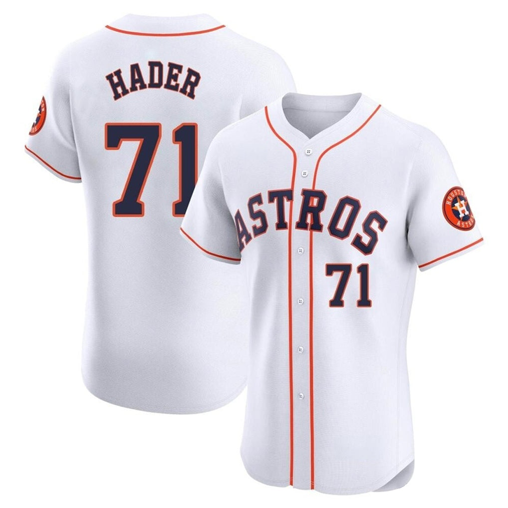 Johmsee H.Astros #71 Josh Hader Player White Limited Elite Home Stitched Jerseys