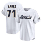 Johmsee H.Astros #71 Josh Hader Player White Throwback Cooperstown Collection Limited Stitched Jerseys