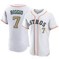 Johmsee H.Astros #7 Craig Biggio Player Gold Collection Limited Elite Home Stitched Jerseys