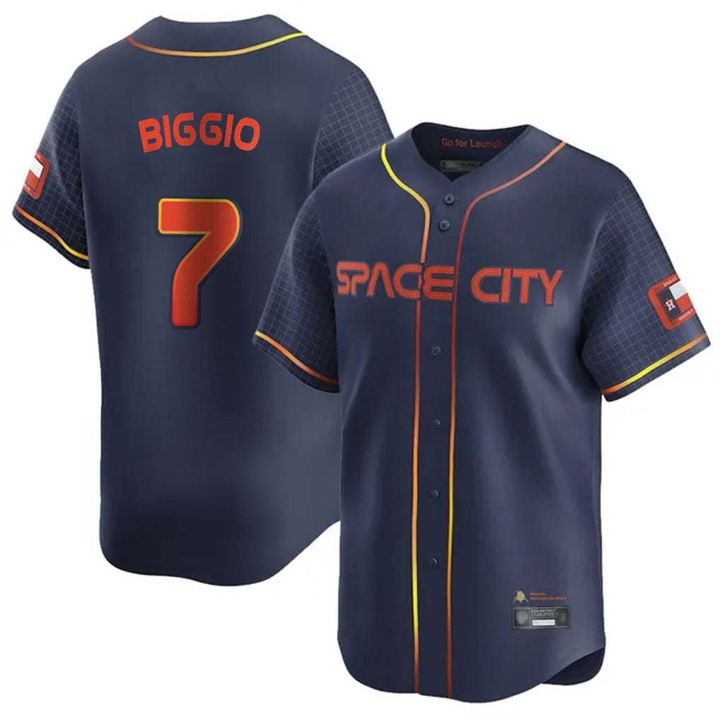 Johmsee H.Astros #7 Craig Biggio Player Navy City Connect Home Limited Stitched Jerseys