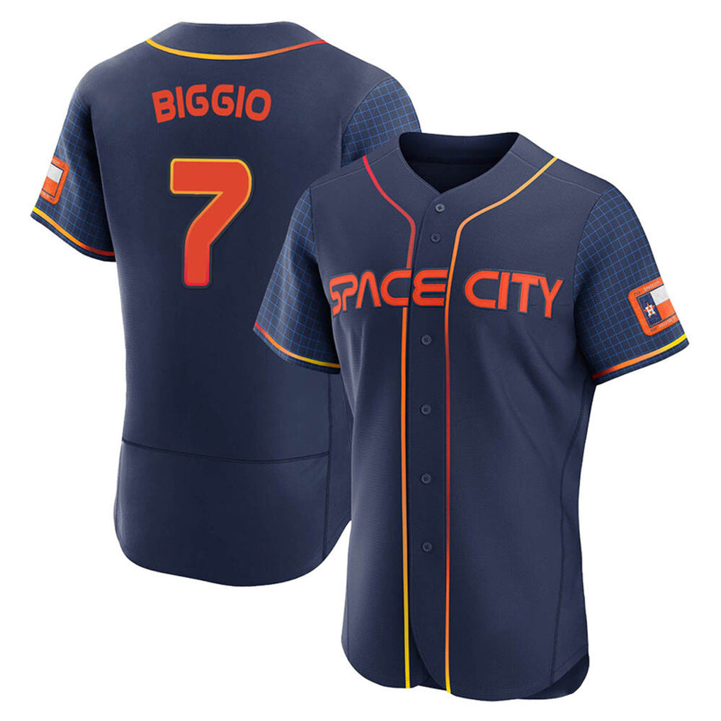 Johmsee H.Astros #7 Craig Biggio Player Navy City Connect Limited Elite Home Stitched Jerseys