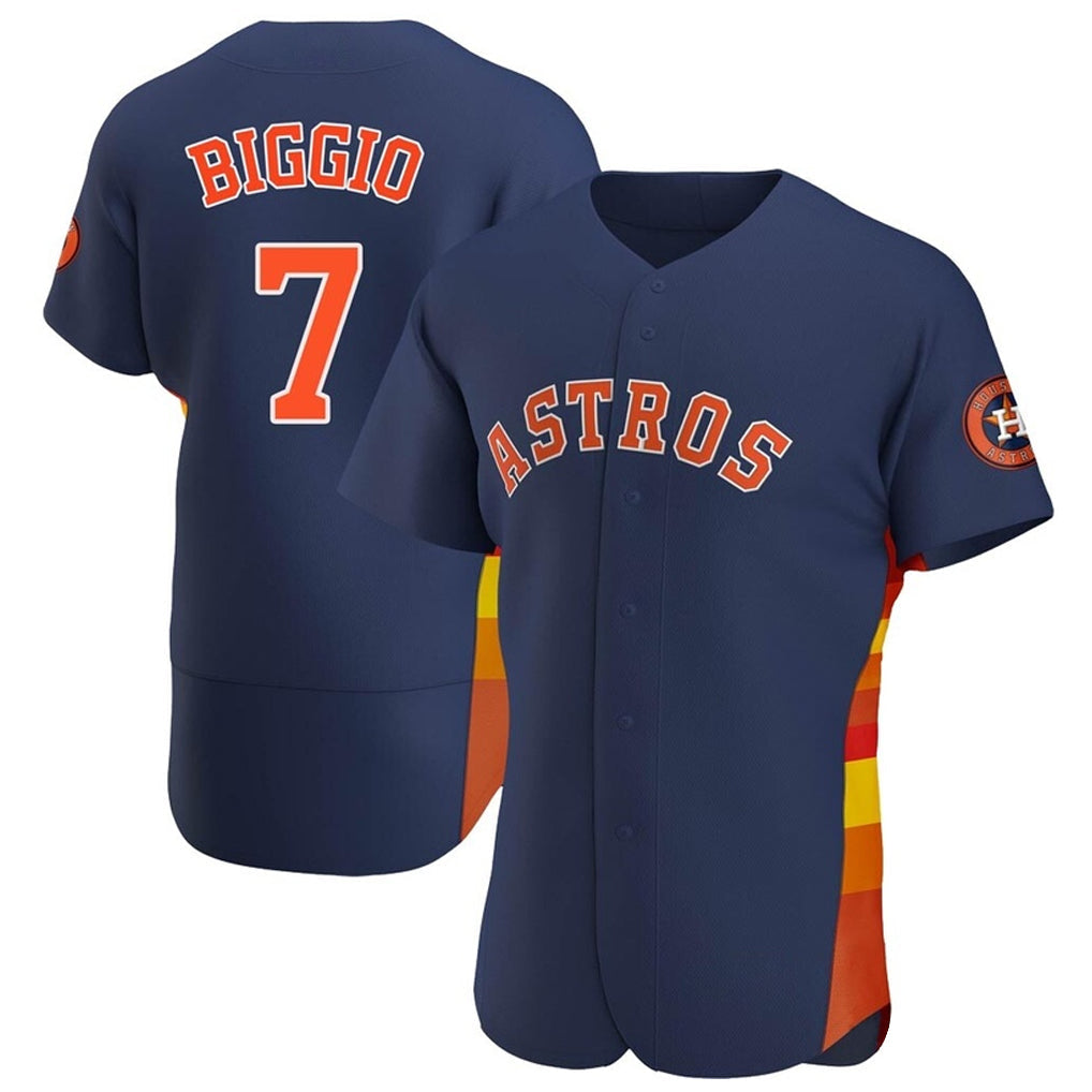 Johmsee H.Astros #7 Craig Biggio Player Navy Home Limited Elite Stitched Jerseys