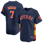 Johmsee H.Astros #7 Craig Biggio Player Navy Home Limited Stitched Jerseys