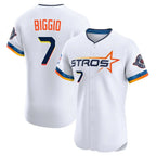 Johmsee H.Astros #7 Craig Biggio Player White City Connect Limited Elite Home Stitched Jerseys