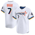 Johmsee H.Astros #7 Craig Biggio Player White City Connect Limited Home Stitched Jerseys
