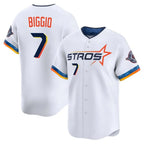 Johmsee H.Astros #7 Craig Biggio Player White City Connect Limited Home Stitched Jerseys