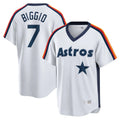 Johmsee H.Astros #7 Craig Biggio Player White Cooperstown Collection T-shirt Stitched Jerseys