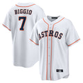 Johmsee H.Astros #7 Craig Biggio Player White Home Game Stitched Jerseys